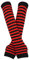 Bienvenu Damen Langer Armwärmer im Punk-,Gothic- und Rock-Stil,fingerlose Handschuhe 1 Einheitsgröße schwarz / rot