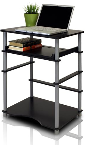 Furinno Home Laptop Notebook Computer Desk, Black/Grey,59.9 (W) x 75.6 (H) x 39.6 (D) cm