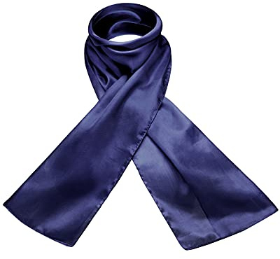 Basic Sense Pure Silk Scarf for Women UK, Silk Hair Scarf, Navy