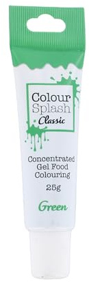 Colour Splash Food Colouring Gel Tube, Edible Ingredients, Highly Concentrated Gels, Easy to Use Squeezy Tubes, Transform Plain Cakes Into Bright, Eye-Catching Creations - Green 25g