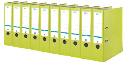Elba Ordner A4, Smart Pro, 8 cm breit, Kunststoff außen, hellgrün, 10 Stück