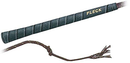 Fleck Cravache de dressage Superflex avec poignée Feck - Taille / couleur : 140 cm - Noir