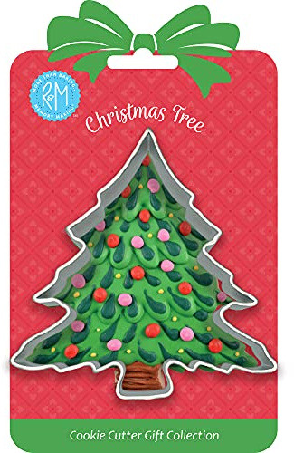 R&M Christmas Tree Cookie Cutter 3.5 - Stainless Steel - Gift Tag Carded