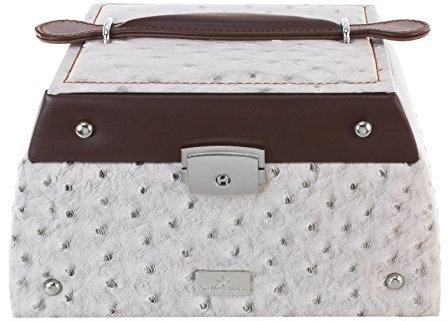 Stella Maris Schmuckkasten Schmuckschatulle Schmuckkoffer mit Spiegel Weiß - STM-P6139A