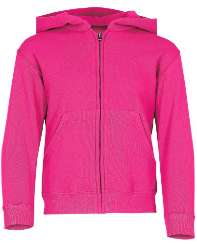 Fruit of the Loom - Sudadera básica con Capucha diseño Jacket Unisex niños niñas (7-8 años/Fucsia)
