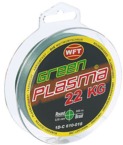 WFT KG Plasma round 600m geflochtene Schnur 0,08mm-0,26mm, Durchmesser:0.18mm;Farbe:Grün