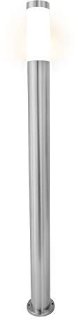 Grafner XL Edelstahl Wegeleuchte mit E27 Fassung, Höhe: 100 cm, Wegleuchte Weglampe Gartenlampe Gartenleuchte Standlampe Außenstandleuchte Pollerleuchte