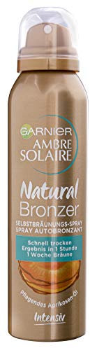 Garnier Spray autoabbronzante con olio di noccioli di albicocca per abbronzatura naturale, Ambre Solaire, 150 ml