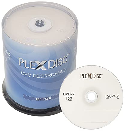PlexDisc DVD-R 4.7GB 16x Logo Branded Recordable Media Disc - 100 Disc Spindle (FFP) 632-815-BX