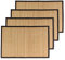 BambooMN Bamboo Slats Placemat with Fabric Border - Solid Colour Print - 17.5 x 12 - Brown with Black Border, 4 pcs