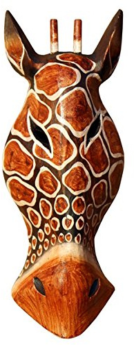 Bella 30 cm giraffa maschera legno di Zebra quadricorne Africa Maske51