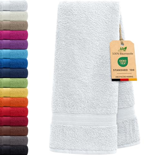 AR Line Arizona Handtuch 50x100 cm – 100% Baumwolle 500 g/m² Frottier, weich & saugstark, in Farbe: Weiß