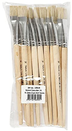 Naturlinie Pinsel, Größe 14, B: 14 mm, kurzer Griff, 12 Stück