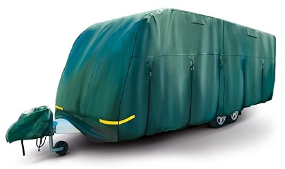 Maypole Caravan Cover 6.2-6.8M or 21 to 23Ft 4-Ply Breathable Water Resistant, Green