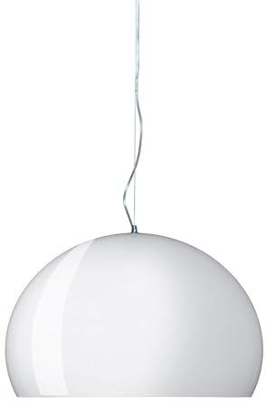 Kartell FL/Y Lampada a Sospensione E27, 15 W, Bianco Lucido, Diametro 52cm