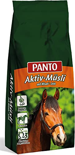 PANTO Pferdefutter Aktiv-Müsli 20 kg – verdauungsförderndes Fruchtmüsli für Pferde mit Banane, Apfel und Karotte – mit Omega-3 Fettsäuren