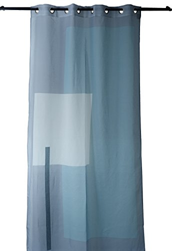 HomeMaison HM69561986 Tenda in stamigna Stampata con Motivi grafici, in Poliestere, 135 x 240 cm, Colore: Grigio
