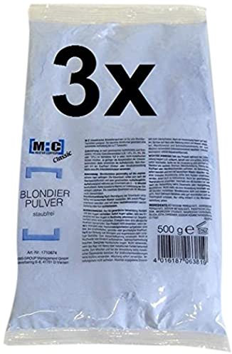 Comair 3x MC Blondierpulver 500g, Salonqualität, Pulver, Unscented, Natürliche Öle, Alle Haararten