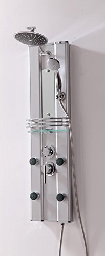 GOWE aluminum-alloy multi-functional massage shower panel with top shower, back massage jets and hand shower available