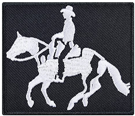 Reiternadel Aufnäher Pferde Reitsport Abzeichen zum annähen/aufbügeln | Riding Patch Pferd Aufbügler Bügelflicken Horse Sticker für alle Stoffe & Leder | Sattel Aufkleber | 70x60mm