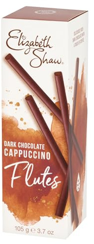 Elizabeth Shaw Dark Chocolate Cappuccino Flutes 105g – Rich Dark Chocolate Batons with Milk Chocolate and Coffee Centre – Indulgent Treat – Ideal for Gifting, Sharing, or Christmas Celebrations