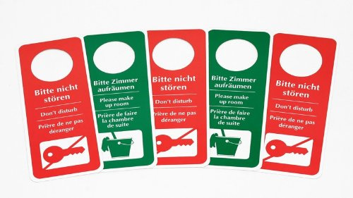 GRÄWE® Türschild ' Bitte Zimmer aufräumen ' / ' Bitte nicht stören ' 5er Pack
