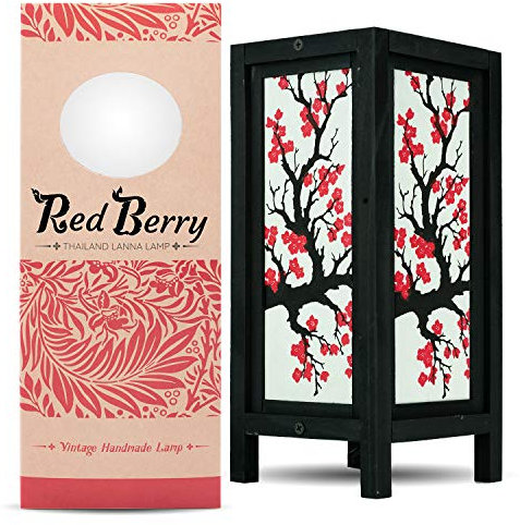 Thai Vintage Handmade Asian Oriental Japanese Sakura Flower Bedside Table Light or Floor Wood Paper Lamp Shades Home Bedroom Garden Decor Modern Design from Thailand