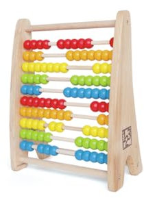 Hape Regenbogen-Abakus – Bunter Holz-Rechenrahmen mit 100 Kugeln, Zähl- und Rechenspielzeug zur Förderung mathematischer Fähigkeiten, ab 3 Jahren