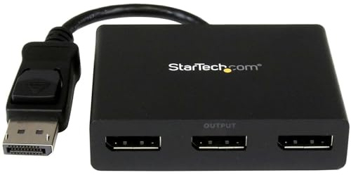 StarTech.com 3-Port Multi-Monitor DisplayPort Adapter, DP auf 3x DisplayPort 1.2 Splitter, Dual 4K 30Hz und 1080p 60Hz Computer MST Hub, nur Windows (MSTDP123DP)