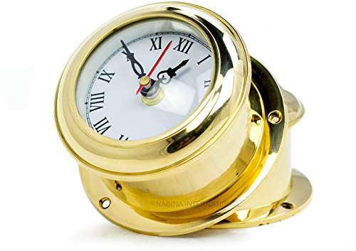 Ship's Clock Solid Brass Nautical Ships Maritime Timekeeper by MB