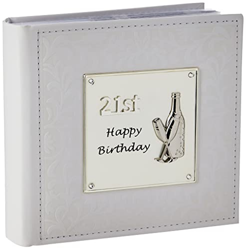 Joe Davies Deluxe Happy 21st Birthday Celebration Photo Album 77983, White, Size 6x4