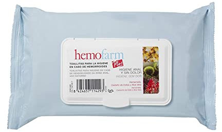 HEMOFARM PLUS — Individuelle dermatologische Feuchttücher, beruhigend und erfrischend, gegen Hämorrhoiden, 60 Einheiten, Packung kann variieren