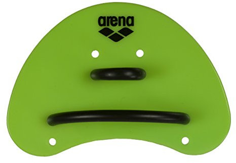 arena Finger Paddle Elite Handpaddel für Schwimmer, Schwimmbad-Trainingszubehör, Schwimmbad-Paddel mit Verstellbaren Riemen, Unbedeckte Handfläche, Acid Lime-Black (65)