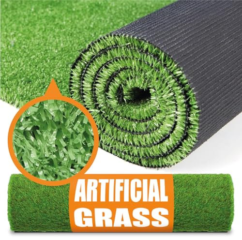 Bishop Artificial Grass Natural and Realistic Looking Fake Lawn Astro Turf Indoor/Outdoor Grass Rug (8ft x 4ft (2.4m x 1.2m))