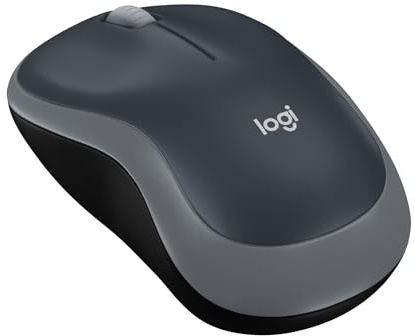 Logitech M185 Wireless Mouse, 2.4GHz with USB Mini Receiver, 12-Month Battery Life, 1000 DPI Optical Tracking, Ambidextrous PC/Mac/Laptop - Swift Grey