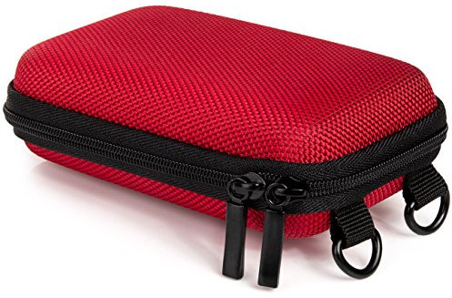 Baxxtar Hardcase Pure RED S Kameratasche – für Kompaktkameras – mit Schultergurt & Gürtelschlaufe – passend für Sony WX220 WX350 W830, Kodak Pixpro FZ43 FZ51 FZ55, Agfa DC5200 u.v.m. – rot