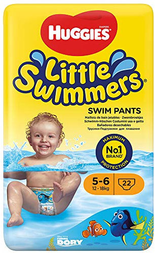 Huggies Little Swimmers Pannolini, Taglia 5-6 (12-18 kg), 2 Pacchi da 11 Pezzi