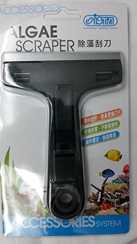 ISTA Metal Blade Algae Aquarium Scraper For Glass Or Acrylic Aquaria Fish Tank Fish Tank Scraper Cleaner, 3.5 Inch Stainless Steel Blade Handheld Scraper Cleaning Razor