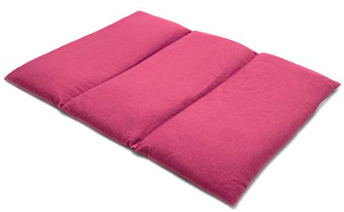 Coussin aux graines de lin - Taille 40x30-3 compartiments - rose - Coussin thermique - Coussin aux graines - Compresse froide -