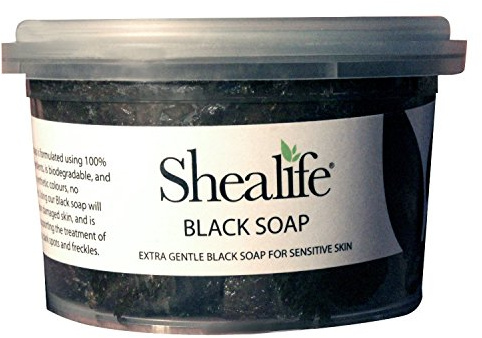 250g Tub of African Black Soap, traditionally made using Unrefined Shea Butter, Cocoa Pod Ash, & Virgin Coconut Oil. Contains No SLS, Detergents & Parabens. Ideal for very Sensitive Skin types, supplied direct by Shea Life Skincare. 250g Tub.