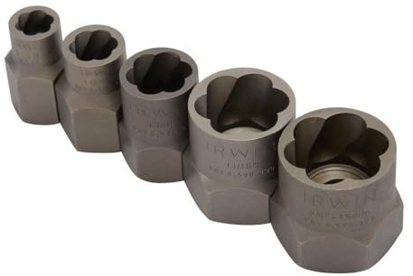 Irwin 394002 Bolt Grip Nut Remover Expansion Set, 5/16 (8mm), 10mm, 13mm, 11/16, 3/4 (19mm)