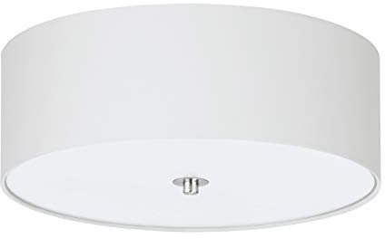 EGLO Deckenlampe Pasteri, 3 flammige Textil Deckenleuchte, Material: Stahl, Stoff, Glas, Farbe: Nickel matt, weiß, Fassung: E27, Ø: 47,5 cm