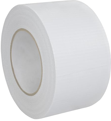 Bande adhésive en tissu adhésif puissant collant, bande de tissu en polyéthylène | s'enlève à la main | blanc, noir ou argenté | 50 m, largeur au choix – 19 mm, 25 mm, 30 mm, 38 mm, 50 mm, 75 mm, 100 mm., blanc