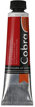 COBRA Talens wassermischbare Ölfarben, 40 ml, 317 Transparent Rot Mittel