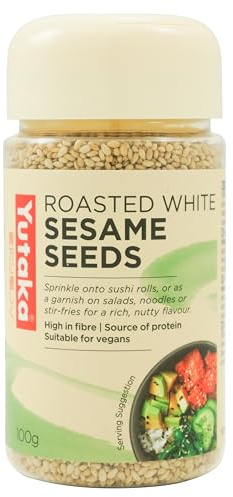 Yutaka Roasted White Sesame Seeds 100g | Ready-to-Eat, Nutty Flavour | Vegan-Friendly, High Fibre & Protein | Perfect for Sushi, Salads, Stir-Fries & Baking