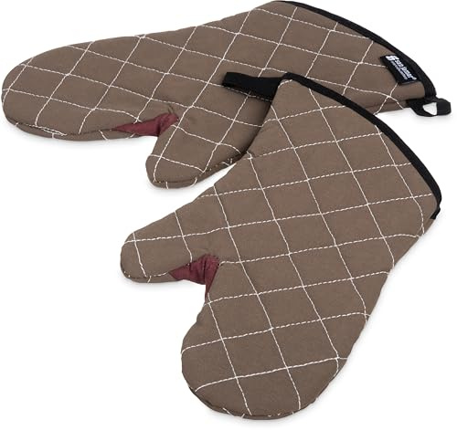 Oven Mitts, San Jamar BestGuard, Professional Grade, 13, Pair, Tan