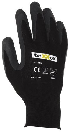 1x TEXXOR Handschuhe Arbeitshandschuhe Strickhandschuhe Schwarz Größe 7 / S