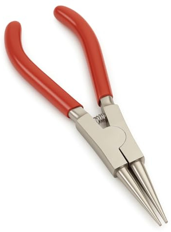 JEWEL TOOL 7 (17.8 cm) Mechanic's Round Nose Pliers | Large & Tough for Harder Wire & Metal Bending | Squeezing Handle Pulls Heads Apart, Not Together