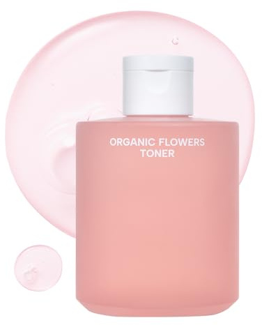 Whamisa Organic Fermented Flower Deep Rich Toner – 97,4 % biologisch, Gesichtstoner, Essenz, Damaszener-Rosenblütenöl, wasserfreie Formel, Postbiotika, feuchtigkeitsspendend, pflegend (200 ml)