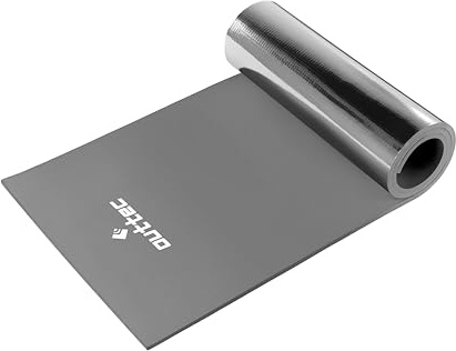 Outtec Tapis de Camping - 180 x 50 x 1 cm - Tapis de Sommeil en Mousse EVA, Enroulable Tapis en Aluminium pour Le Camping, Coussin de Couchage pour Sol de Tente (Graphite)